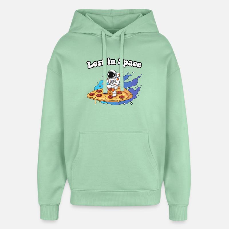Astronaute sur une pizza dans l’espace - Sweat à capuche unisexe Stanley/Stella Oversized - jade brumeux