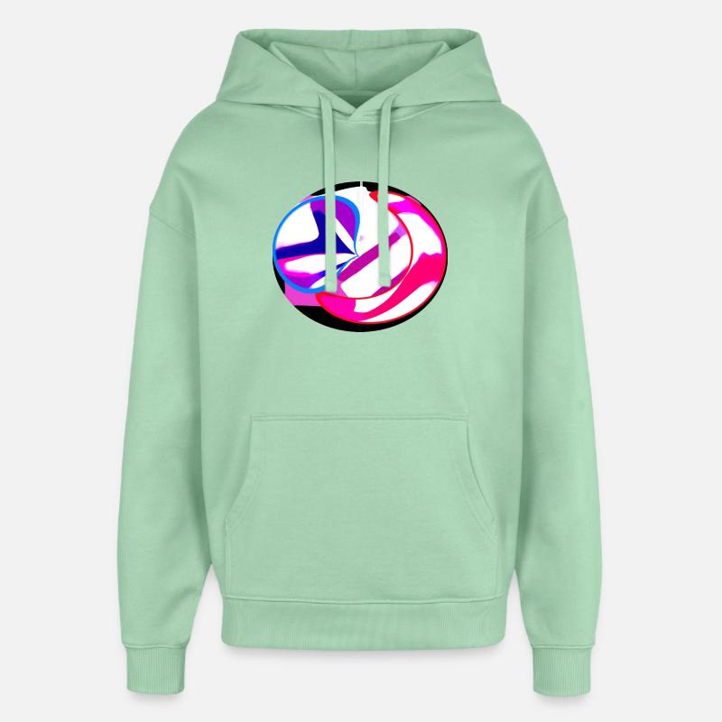 Néon tourbillon abstrait - Sweat à capuche unisexe Stanley/Stella Oversized - jade brumeux