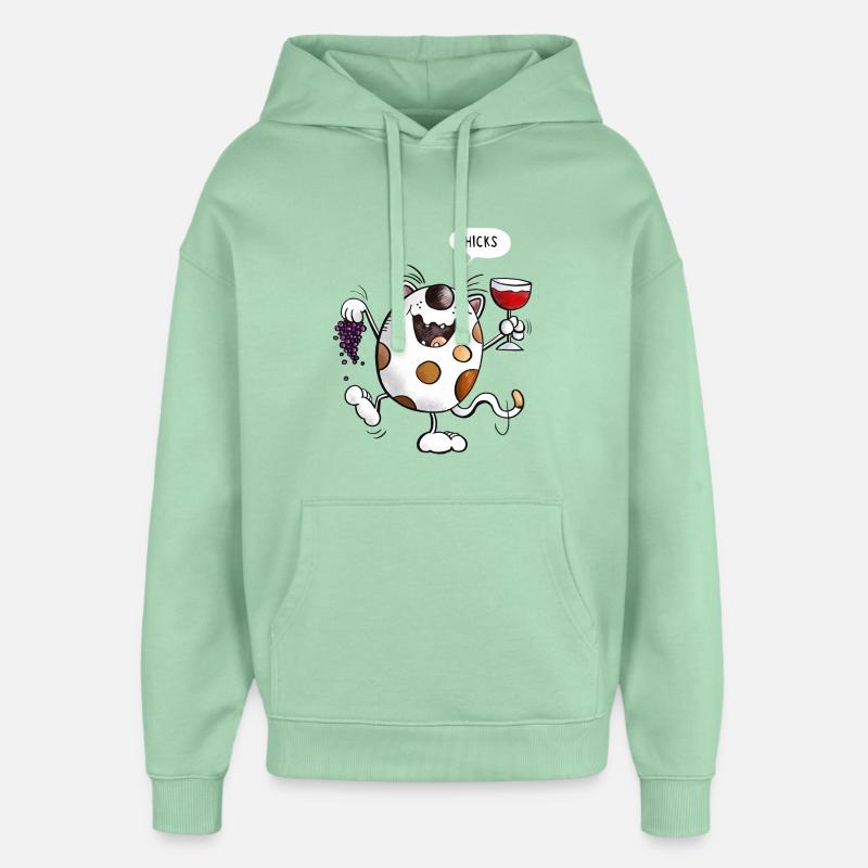 Mignon chat comique - Sweat à capuche unisexe Stanley/Stella Oversized - jade brumeux