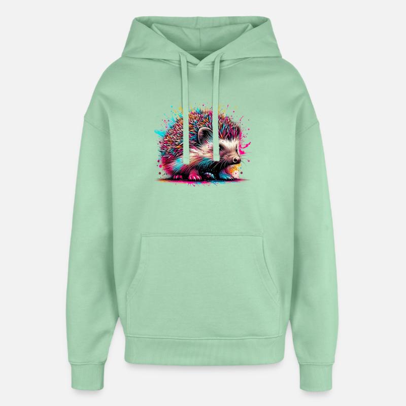 Hérisson - Sweat à capuche unisexe Stanley/Stella Oversized - jade brumeux