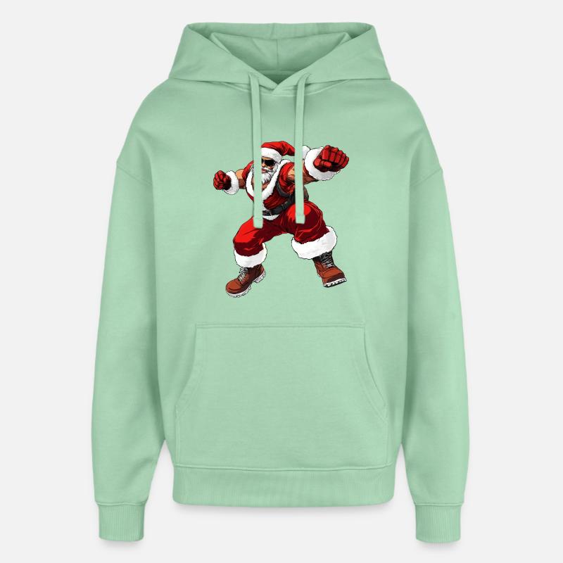 Boxer Noël - Sweat à capuche unisexe Stanley/Stella Oversized - jade brumeux