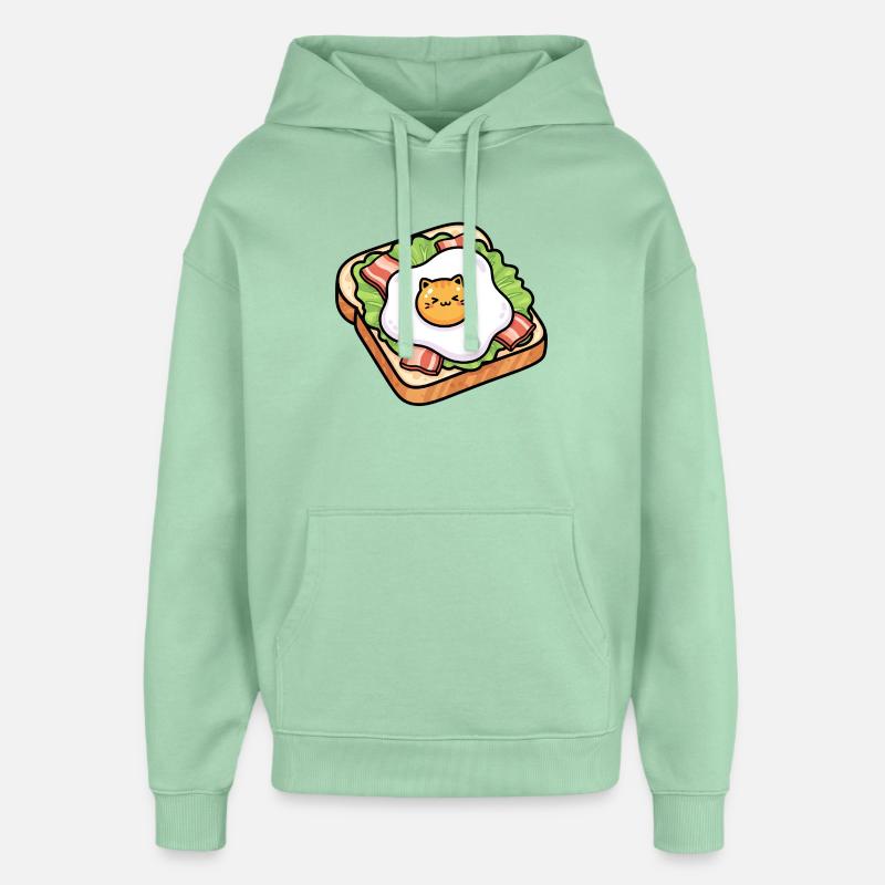 Œuf de chat toasté ensoleillé - Sweat à capuche unisexe Stanley/Stella Oversized - jade brumeux
