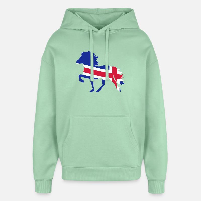 Drapeau islandais pour les chevaux - Sweat à capuche unisexe Stanley/Stella Oversized - jade brumeux