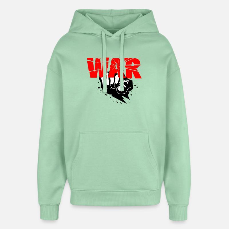 No War - Sweat à capuche unisexe Stanley/Stella Oversized - jade brumeux