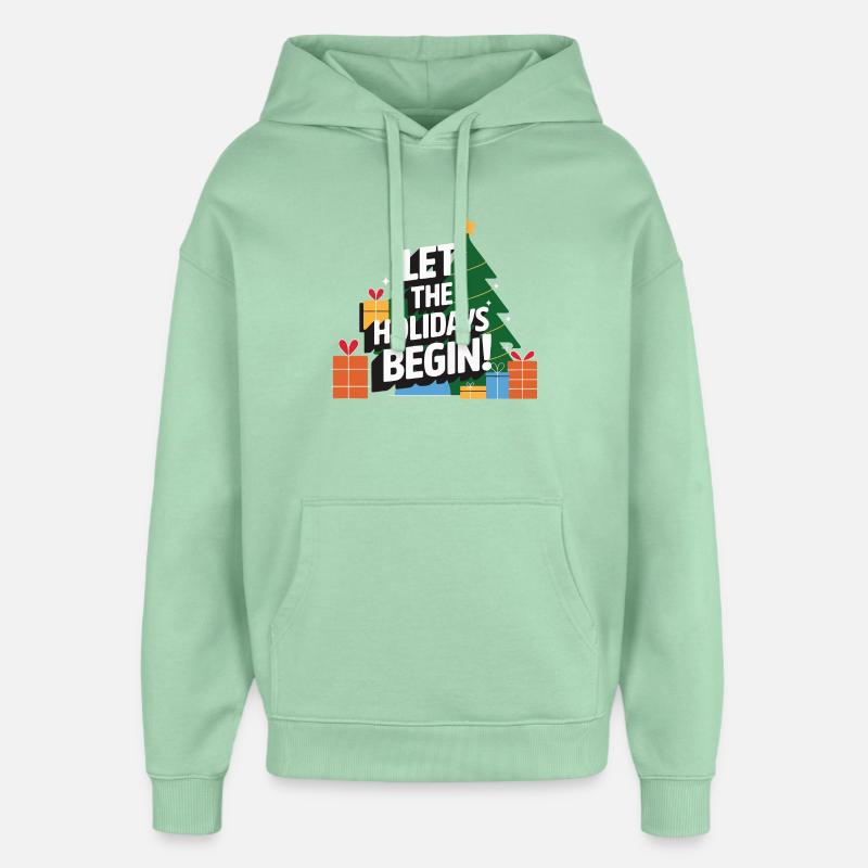 Que les vacances commencent - Sweat à capuche unisexe Stanley/Stella Oversized - jade brumeux