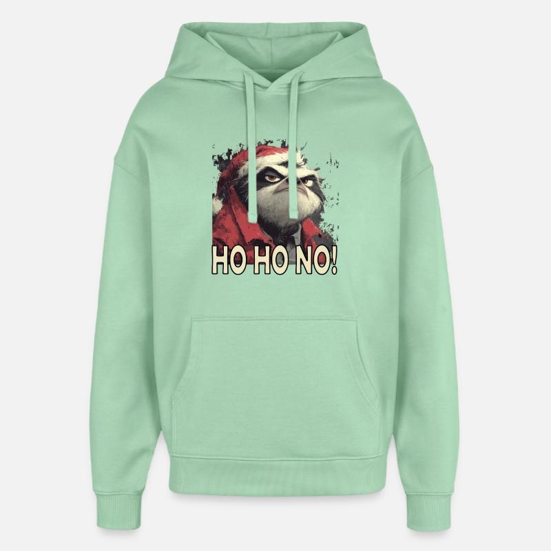 Ho Ho No Christmas Sloth - Sweat à capuche unisexe Stanley/Stella Oversized - jade brumeux