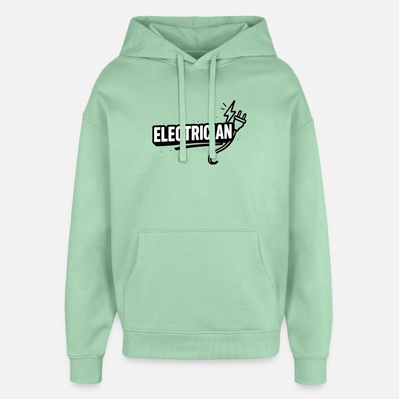 Flash de câble Motif d’Électricien - Sweat à capuche unisexe Stanley/Stella Oversized - jade brumeux