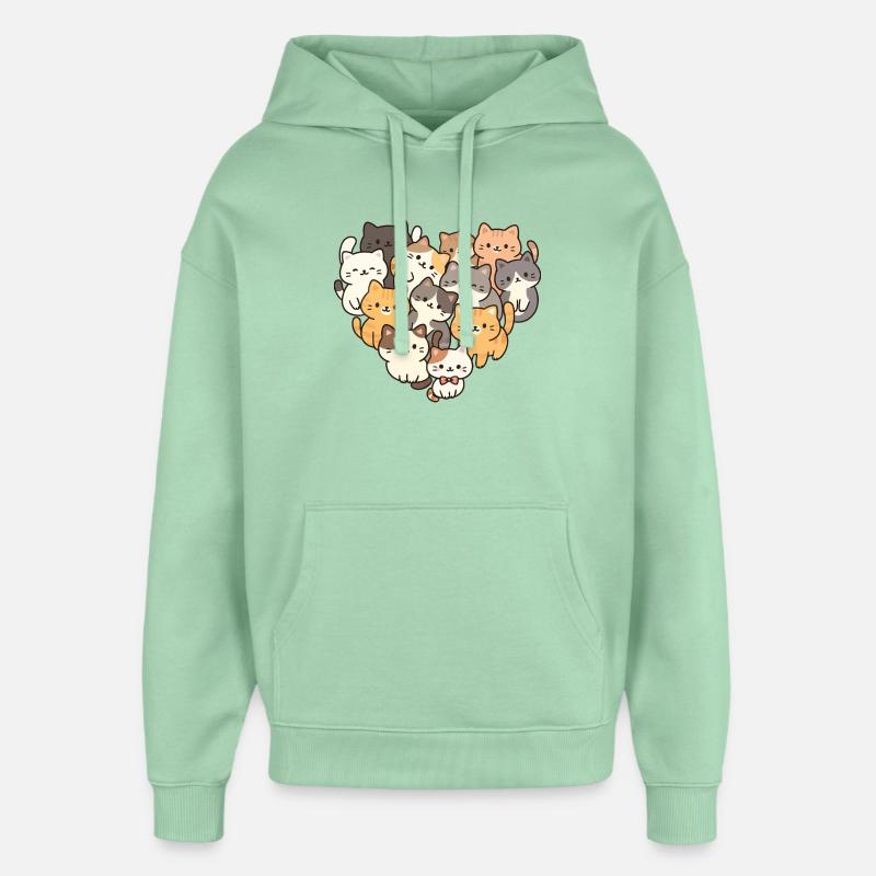 Chat - Sweat à capuche unisexe Stanley/Stella Oversized - jade brumeux