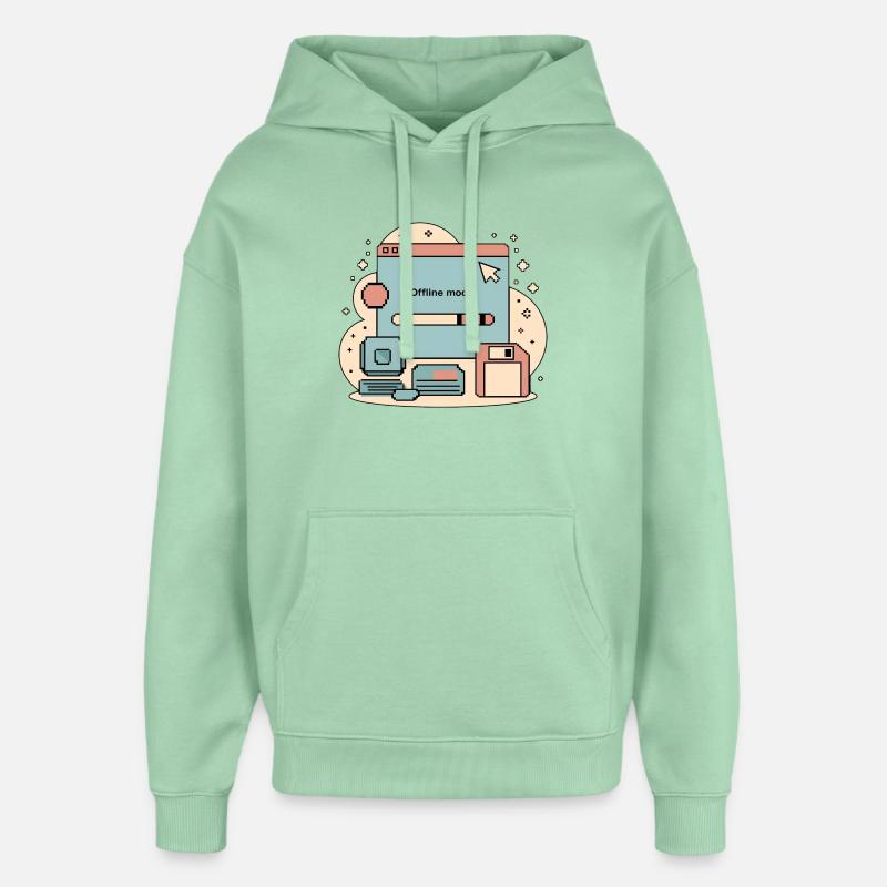 Internet rétro mode hors ligne - Sweat à capuche unisexe Stanley/Stella Oversized - jade brumeux