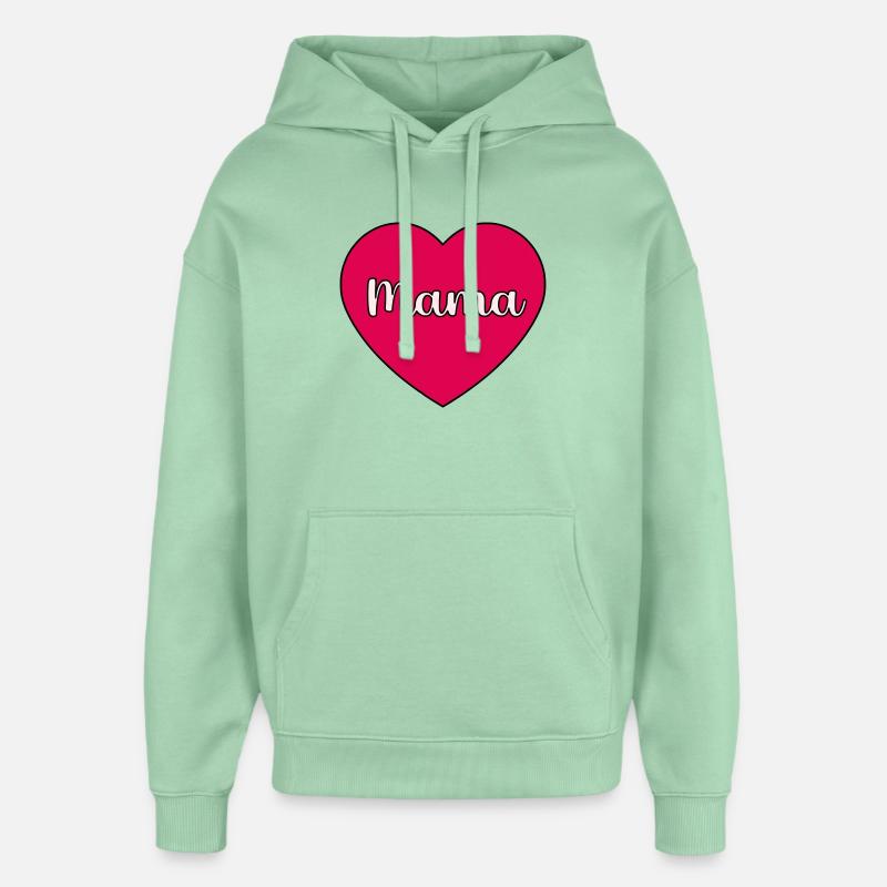 cœur de maman - Sweat à capuche unisexe Stanley/Stella Oversized - jade brumeux
