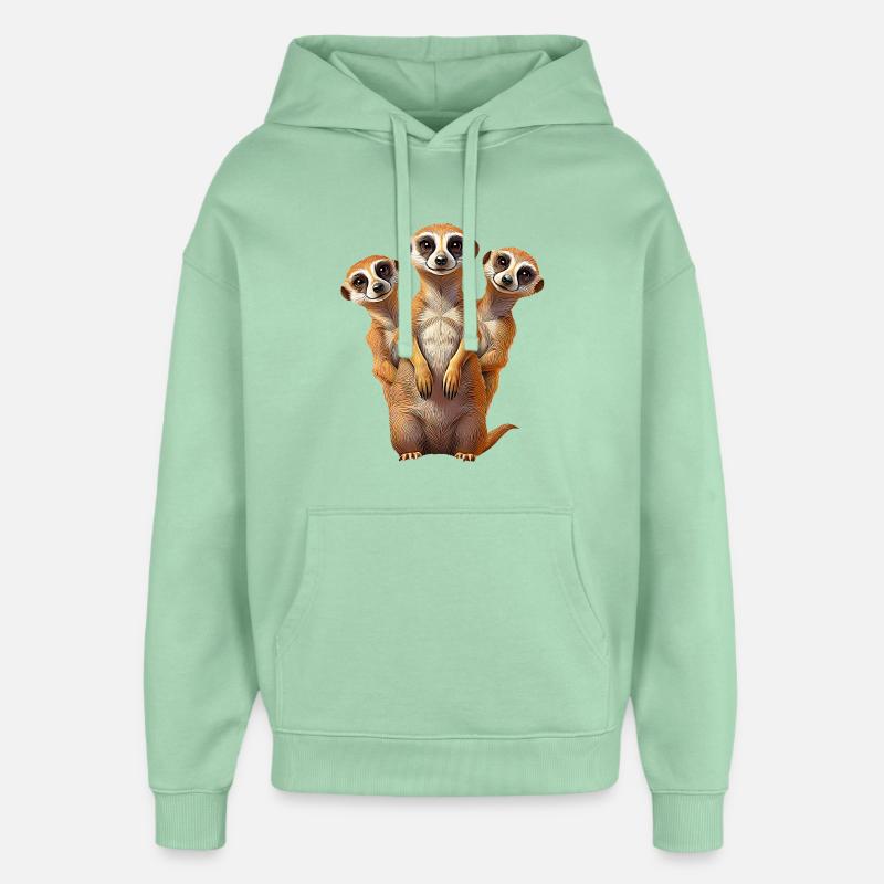 Erdmannchen - Sweat à capuche unisexe Stanley/Stella Oversized - jade brumeux