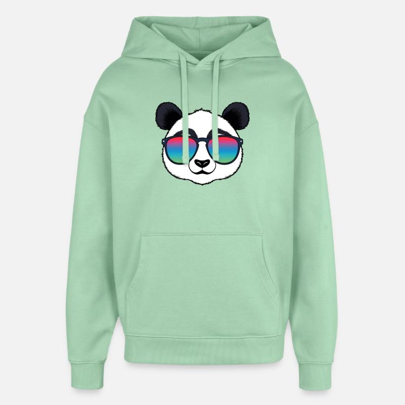Lunettes de soleil arc-en-ciel Panda - Sweat à capuche unisexe Stanley/Stella Oversized - jade brumeux