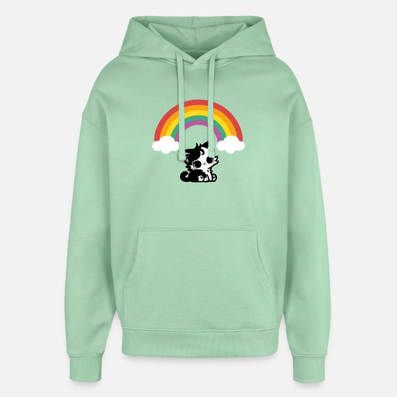 Goth Katze unterm Regenbogen Motiv - Oversized Unisex Hoodie von Stanley/Stella - Nebeljade