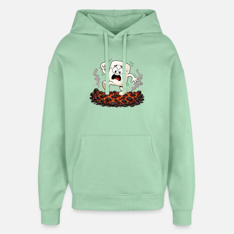 Marshmallow läuft über glühende Kohlen - Oversized Unisex Hoodie von Stanley/Stella - Nebeljade