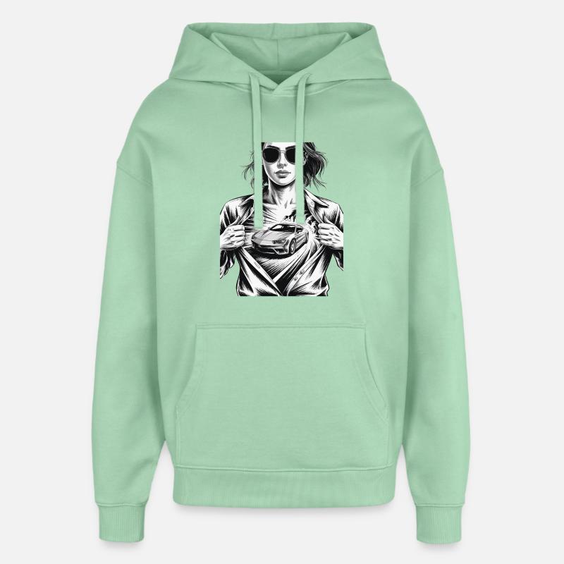 Conception de voiture de course - Sweat à capuche unisexe Stanley/Stella Oversized - jade brumeux