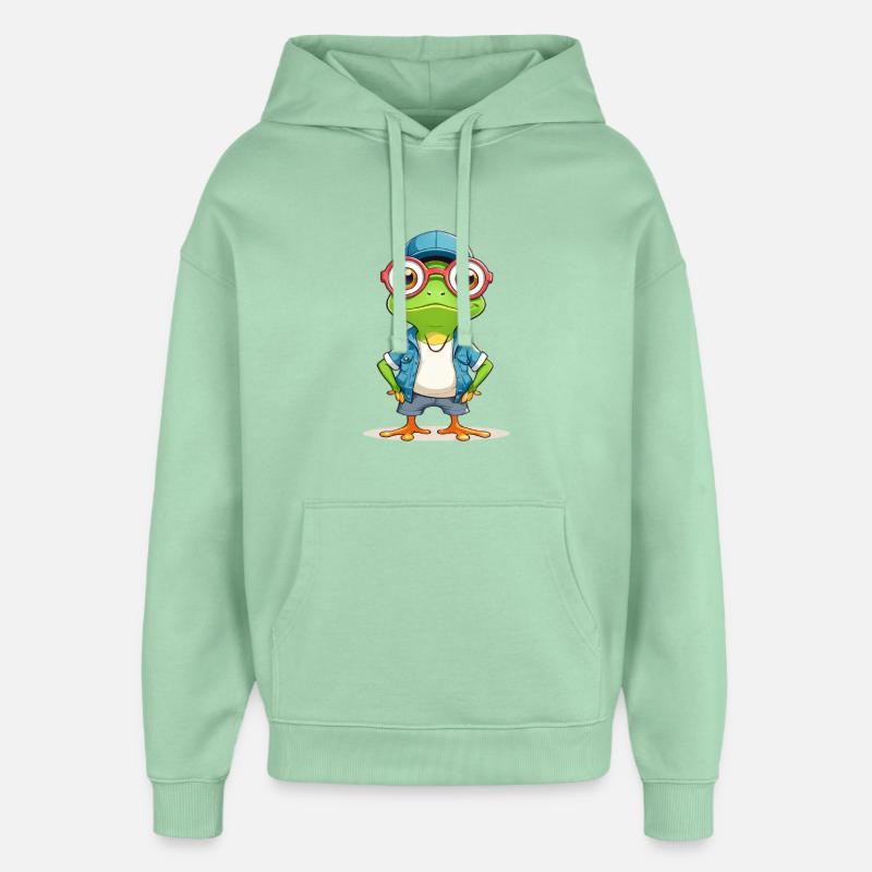 Grenouille décontractée en tenue d'été - Sweat à capuche unisexe Stanley/Stella Oversized - jade brumeux