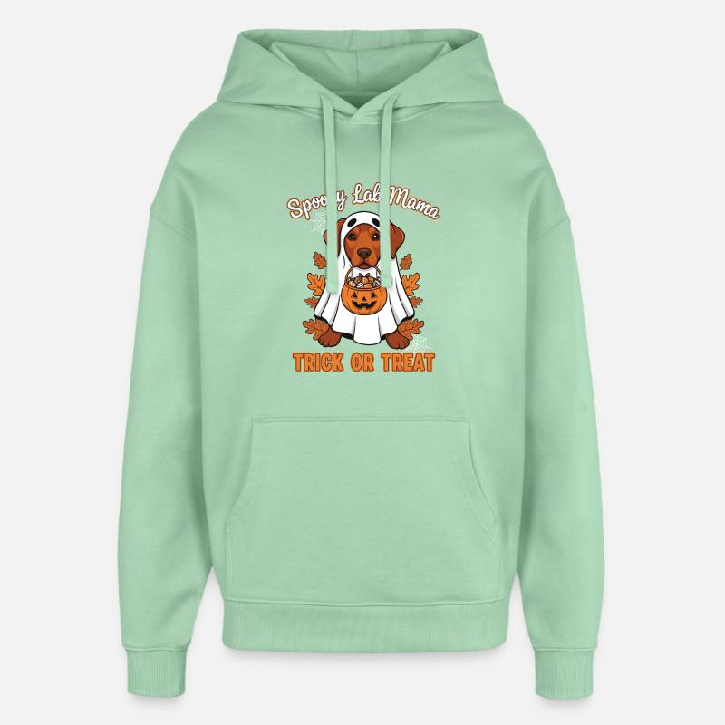 Spooky Lab Mama Halloween - Sweat à capuche unisexe Stanley/Stella Oversized - jade brumeux