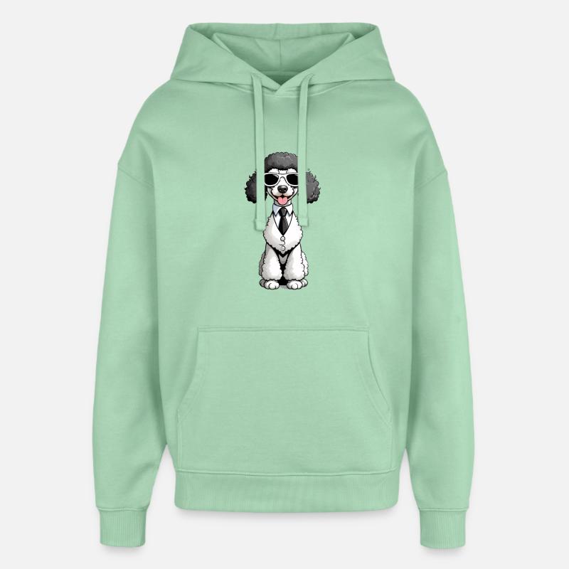 L’élégance d’un caniche en smoking - Sweat à capuche unisexe Stanley/Stella Oversized - jade brumeux