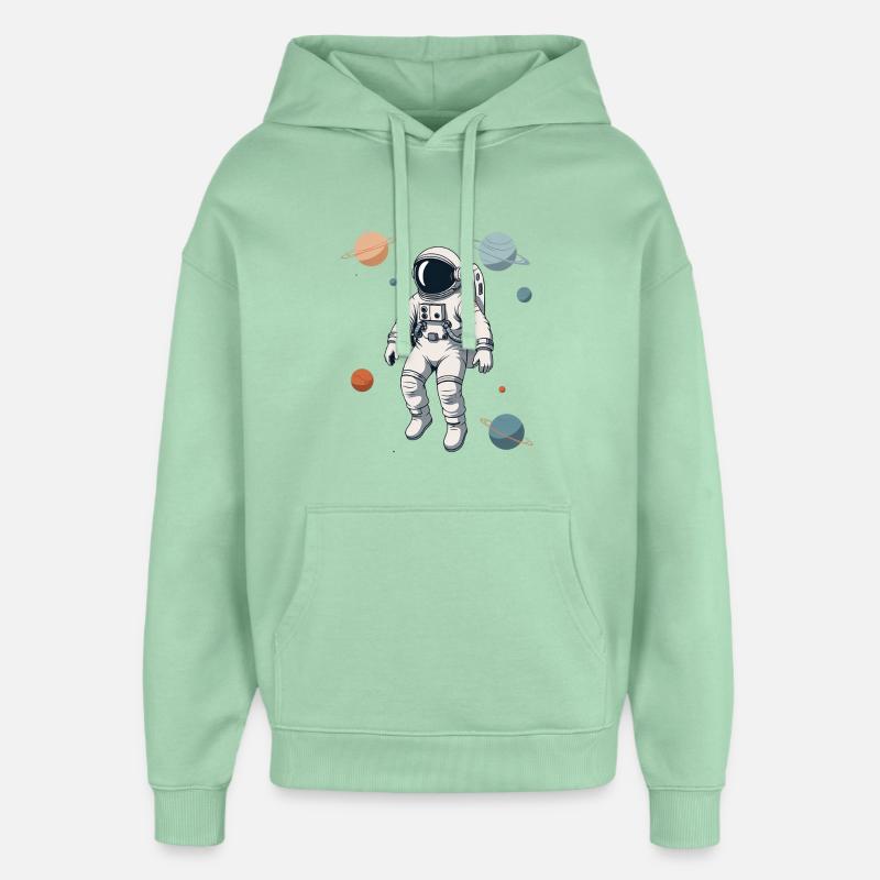 Astronaute dans le labyrinthe planétaire - Sweat à capuche unisexe Stanley/Stella Oversized - jade brumeux