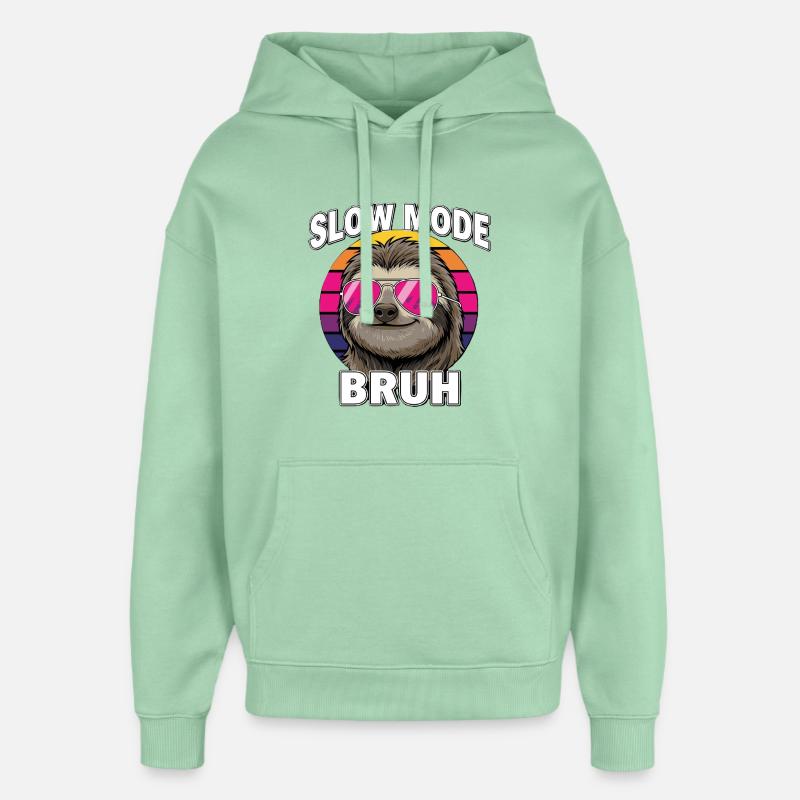 Cool Sloth Mode Ralenti Bruh Rétro - Sweat à capuche unisexe Stanley/Stella Oversized - jade brumeux