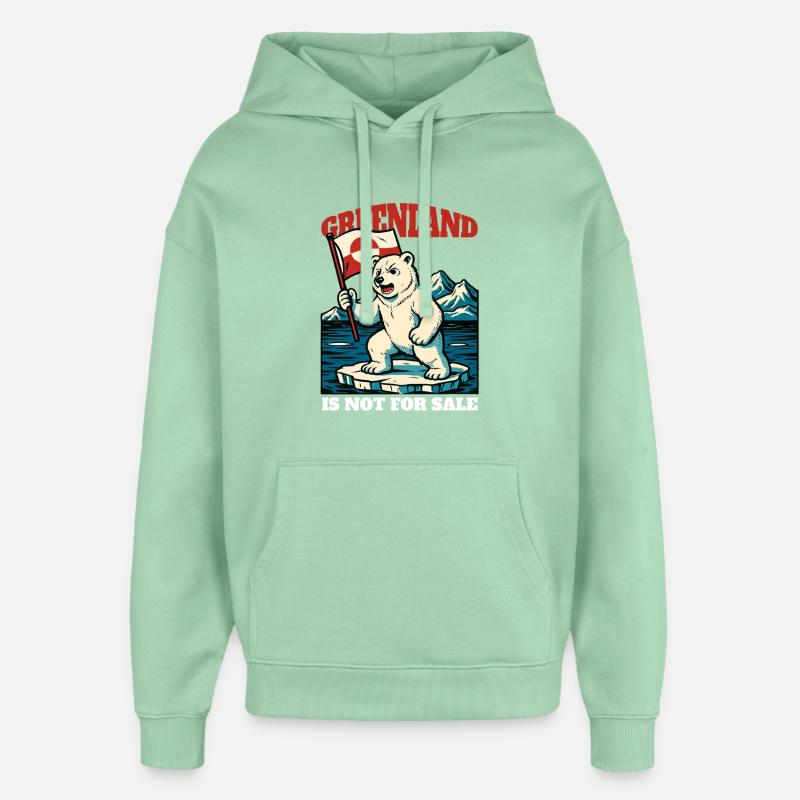 Le Groenland n’est pas à vendre - Sweat à capuche unisexe Stanley/Stella Oversized - jade brumeux