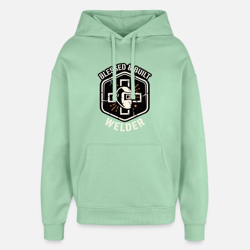 Motif de soudeur construit - Sweat à capuche unisexe Stanley/Stella Oversized - jade brumeux