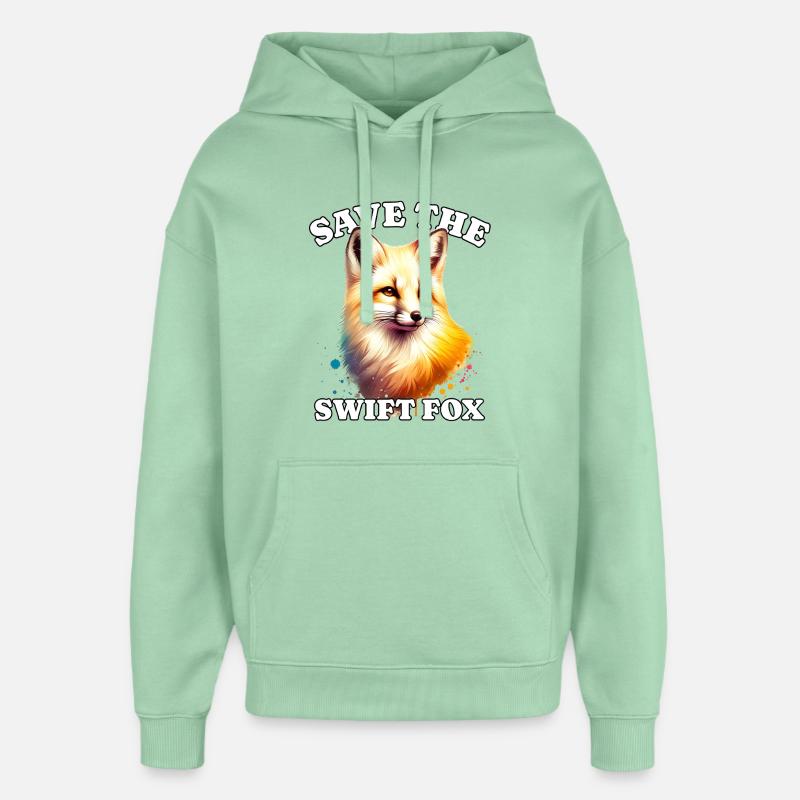 Les Swiftfuchs sauvent Swift Fox - Sweat à capuche unisexe Stanley/Stella Oversized - jade brumeux