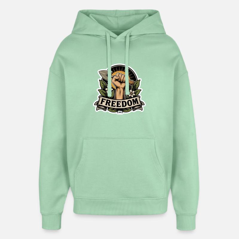 Freiheitsfaust-Emblem mit Schaufel - Oversized Unisex Hoodie von Stanley/Stella - Nebeljade