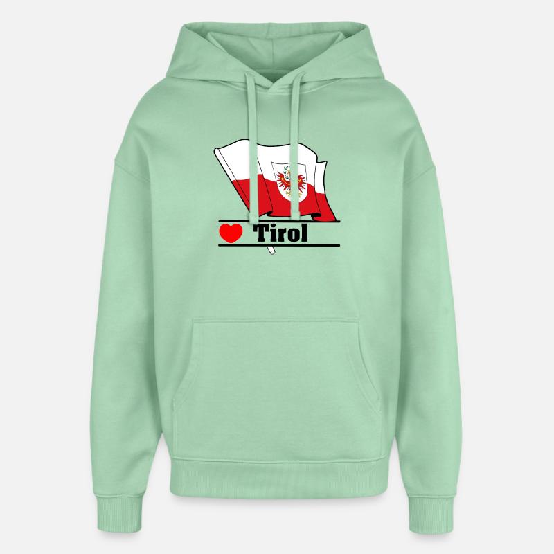 Drapeau du Tyrol avec cœur - Sweat à capuche unisexe Stanley/Stella Oversized - jade brumeux