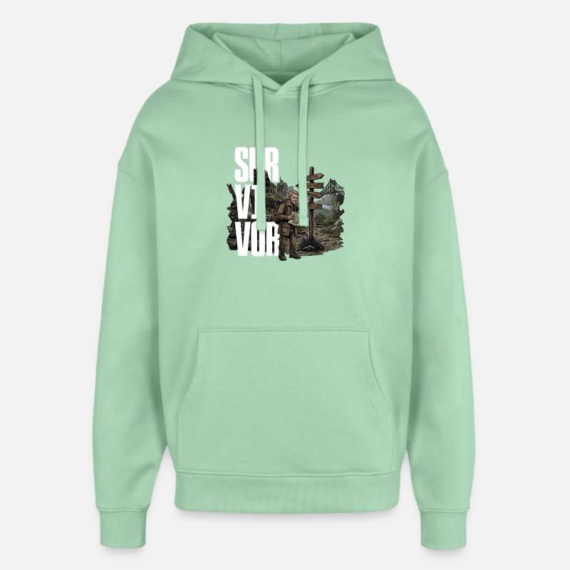 Survivant - Sweat à capuche unisexe Stanley/Stella Oversized - jade brumeux