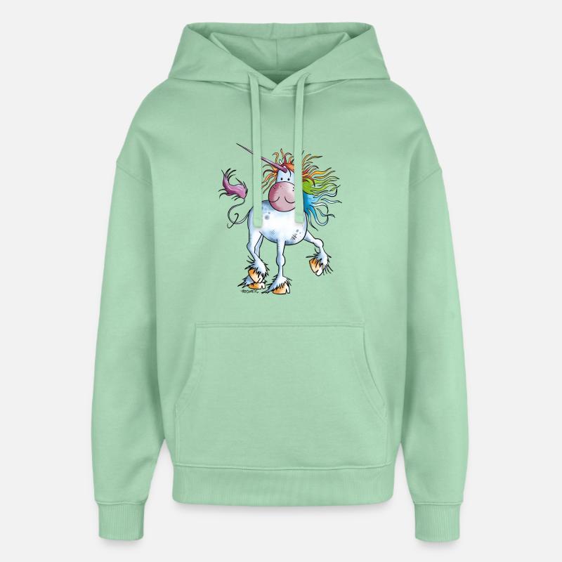 Rainbow Unicorn - Sweat à capuche unisexe Stanley/Stella Oversized - jade brumeux