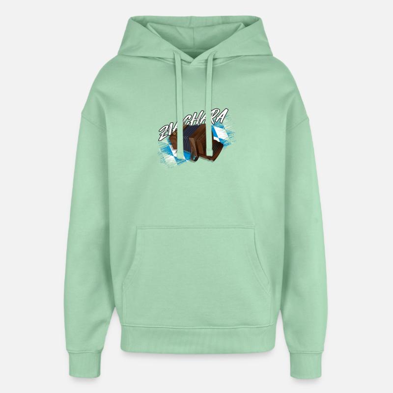 Zichara - Jouer de l’harmonica bavière | ZiachON ! - Sweat à capuche unisexe Stanley/Stella Oversized - jade brumeux