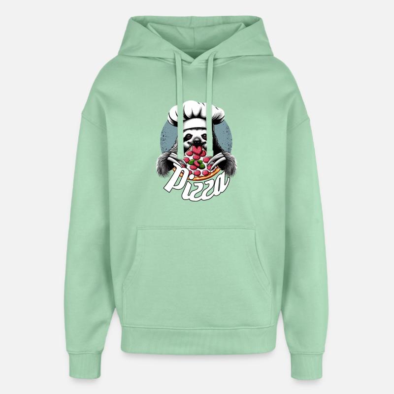 Pizza Yummy paresseux cadeau - Sweat à capuche unisexe Stanley/Stella Oversized - jade brumeux