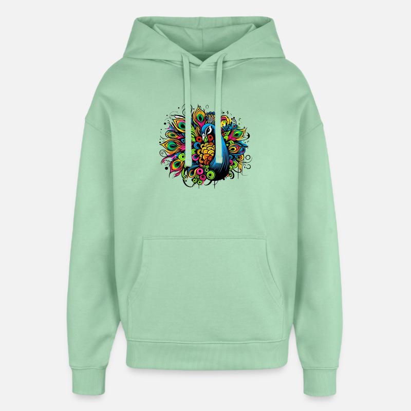 Paon - Sweat à capuche unisexe Stanley/Stella Oversized - jade brumeux