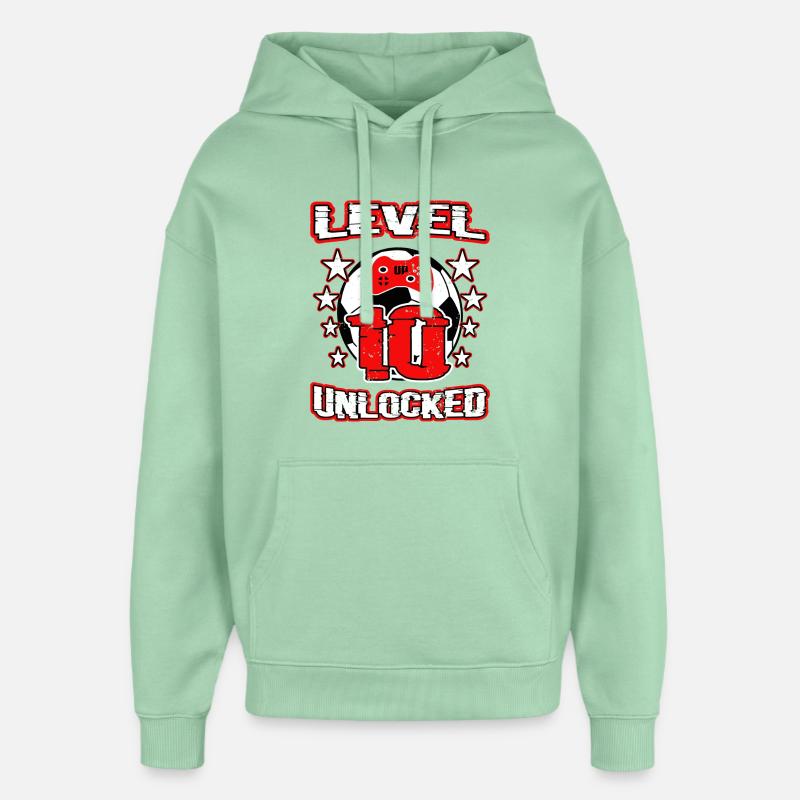 Anniversaire d’enfant 10 ans - Sweat à capuche unisexe Stanley/Stella Oversized - jade brumeux
