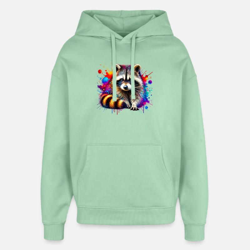 Raton laveur - Sweat à capuche unisexe Stanley/Stella Oversized - jade brumeux