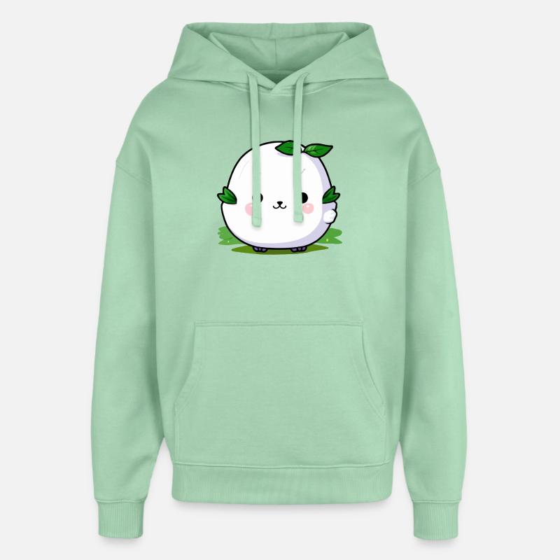 Mascotte de câlin de plante kawaii - Sweat à capuche unisexe Stanley/Stella Oversized - jade brumeux