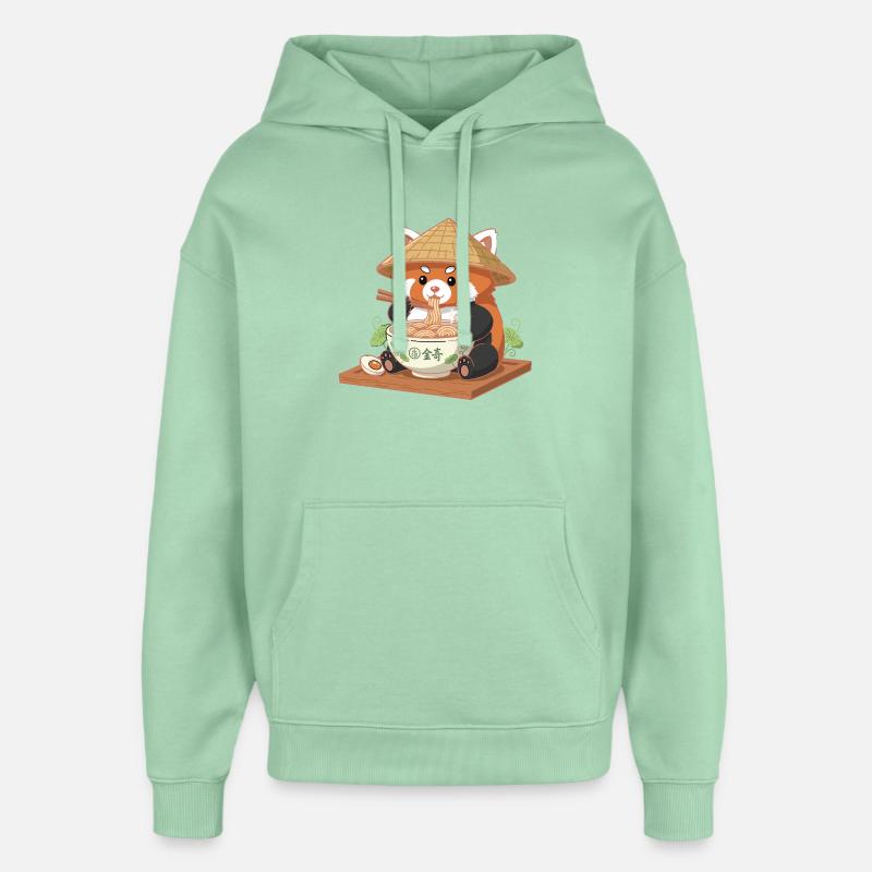 Ramen Panda avec chapeau de paille - Sweat à capuche unisexe Stanley/Stella Oversized - jade brumeux