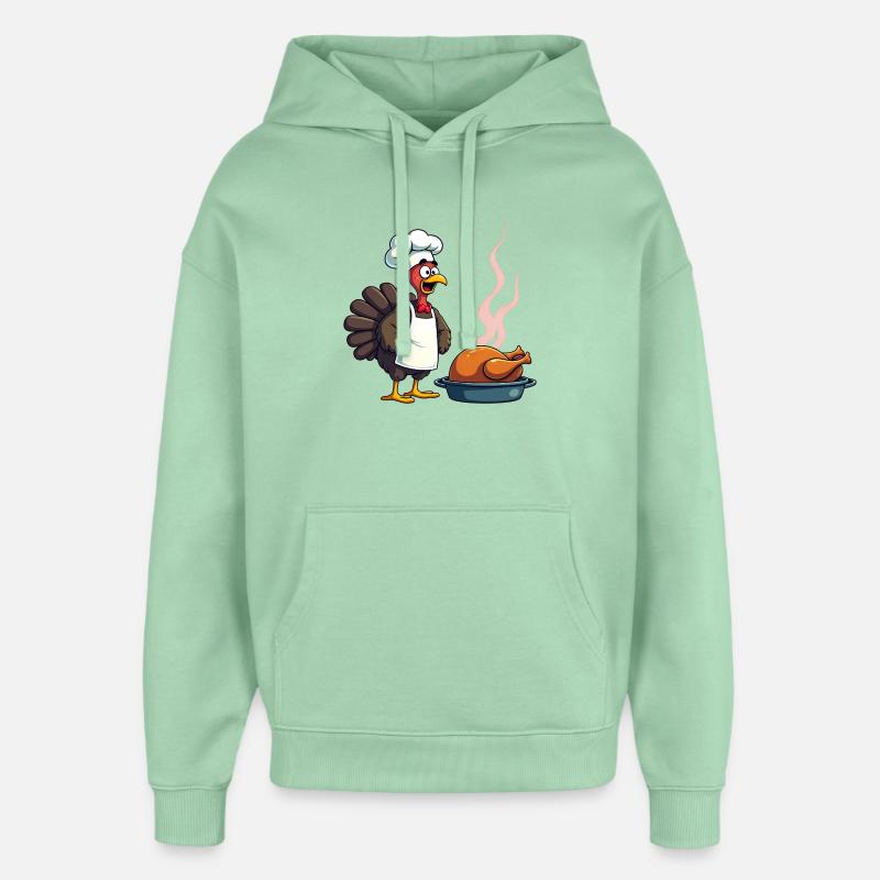 Cuisinier de dinde de Thanksgiving - Sweat à capuche unisexe Stanley/Stella Oversized - jade brumeux