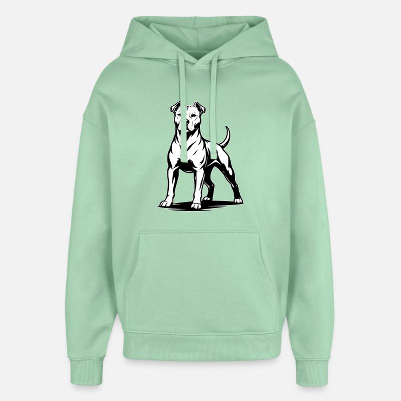 Pitbull dans une pose fière - Sweat à capuche unisexe Stanley/Stella Oversized - jade brumeux