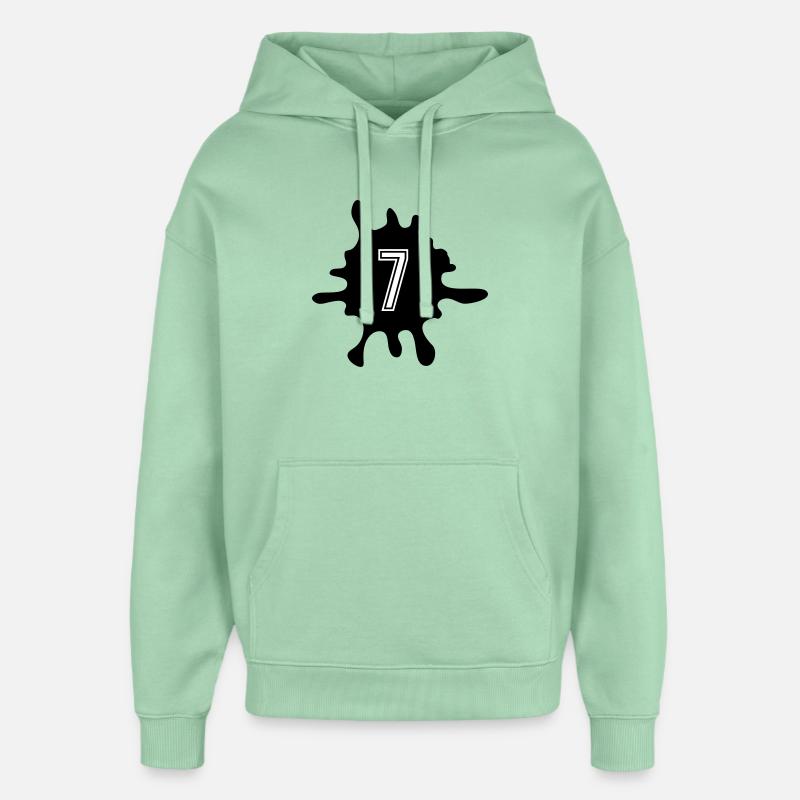 Nombre de Blobs 7 - Sweat à capuche unisexe Stanley/Stella Oversized - jade brumeux