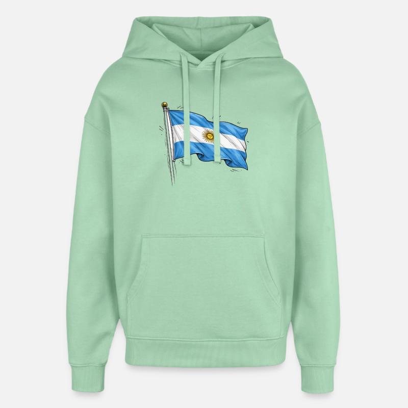 Drapeau de l’Argentine - Sweat à capuche unisexe Stanley/Stella Oversized - jade brumeux
