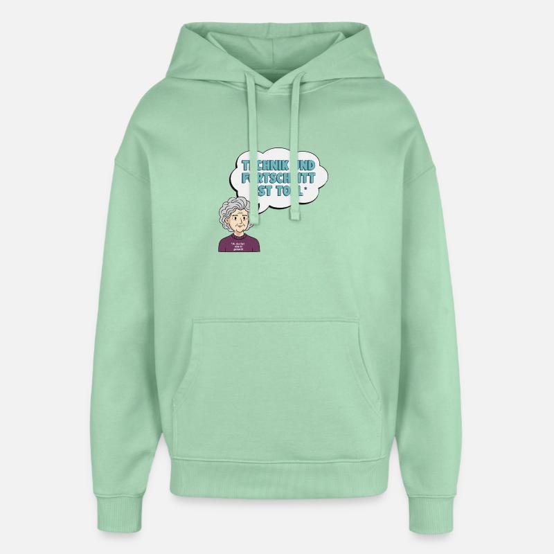 Technikliebe mit Oma Comic - Oversized Unisex Hoodie von Stanley/Stella - Nebeljade
