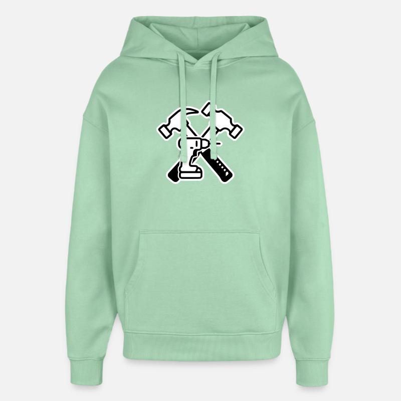Outil d’armoiries à contour - Sweat à capuche unisexe Stanley/Stella Oversized - jade brumeux