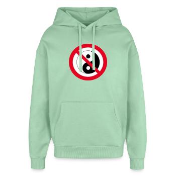 Verbotenes Yin-Yang: Anti-Balance-Symbol - Oversized Unisex Hoodie von Stanley/Stella - Nebeljade - Vorne - AI Model Female 172 light (172cm) & AI Model Male 185 light (185cm)