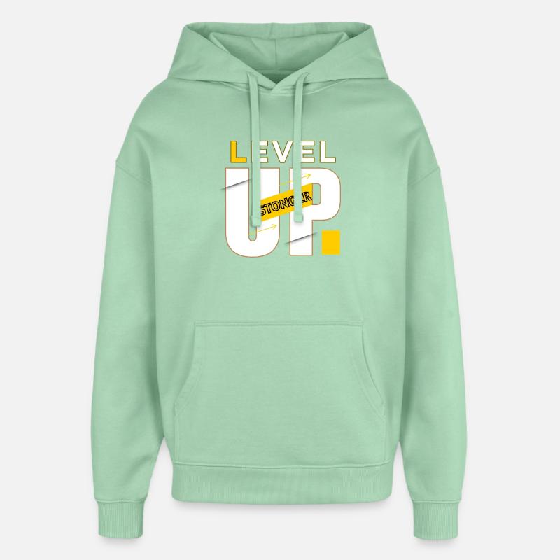 Level Up Graphics Power - Oversized Unisex Hoodie by Stanley/Stella - misty jade