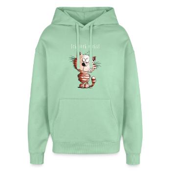 Je ne chat pas je chat motif BD cadeau - Sweat à capuche unisexe Stanley/Stella Oversized - jade brumeux - Devant - AI Model Female 172 light (172cm) & AI Model Male 185 light (185cm)