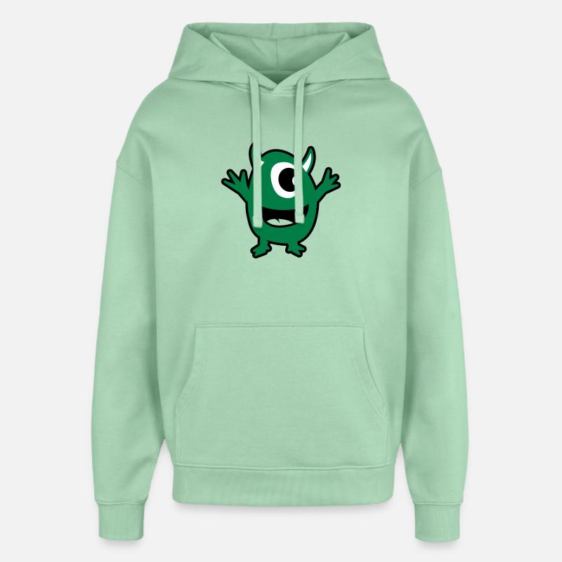 grönt monster - Stanley/Stella Oversized Huvtröja Unisex - dimmig jade