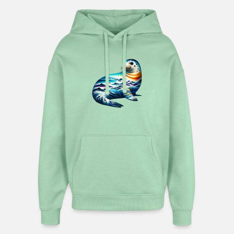 Phoque - Sweat à capuche unisexe Stanley/Stella Oversized - jade brumeux