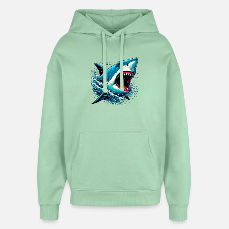 Requin - Sweat à capuche unisexe Stanley/Stella Oversized - jade brumeux